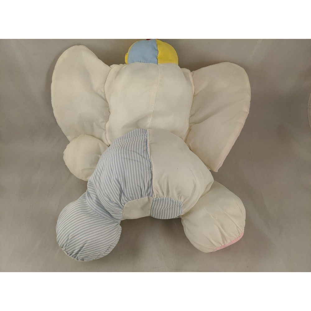 White Elephant Rattle Plush Nylon 12 Inch Stuffed Animal Toy - Picture 6 of 8